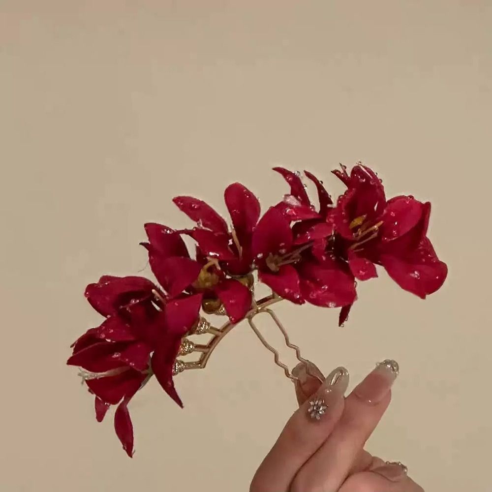 Gül Çiçek Kırmızı Çiçek Saç To - Vintage Fashion Ornaments incelemesi ve fiyatı