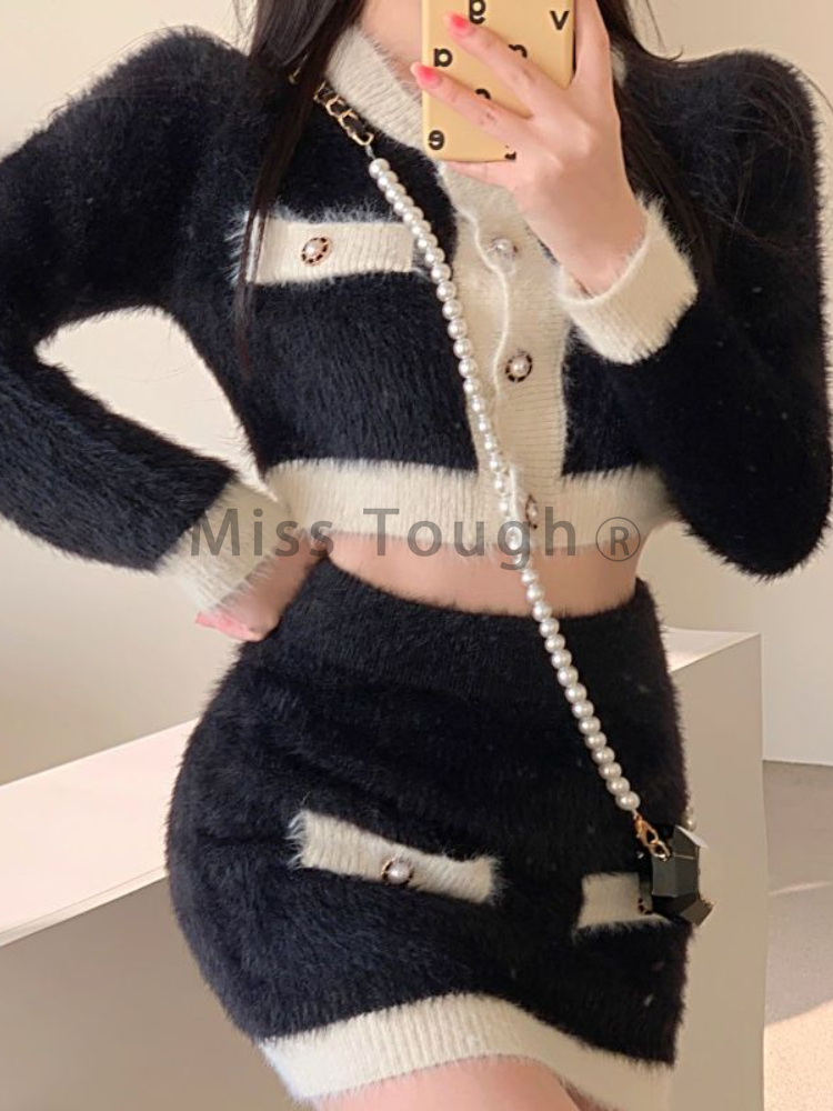 Kış Kabarık Örgü 2 Parça Set K - French Vintage Fashion incelemesi ve fiyatı